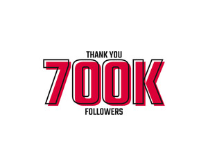 Thank You 700 K Followers Card Celebration Vector Post Social Media Template.