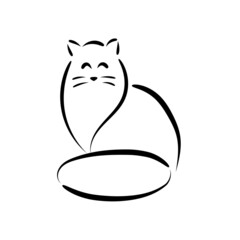 Silhouettes of a cat in one color