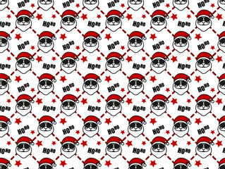 Merry Christmas seamless pattern. Santa Claus background. design for pillow, print, fashion, clothing, fabric, gift wrap. vector.