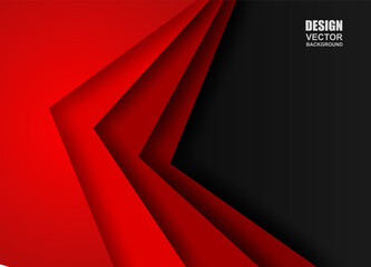 Abstract. Red-black shape geometric overlap background. vector.