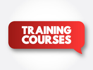 Training Courses text message bubble, concept background