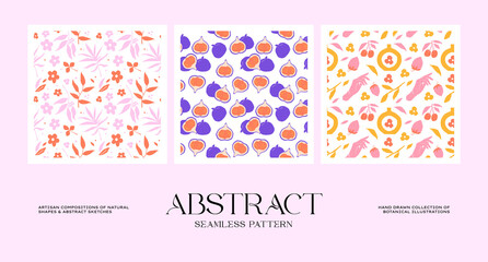 Abstract botanical seamless pattern collection to suit your branding identity our packaging design

