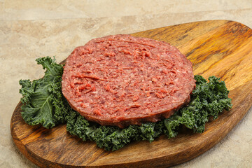 Raw beef burger cutlet for burger