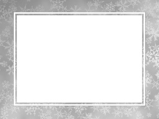 銀色の雪のフレームがある背景素材