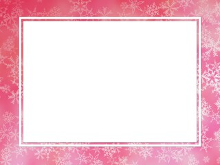 赤色の雪のフレームがある背景素材