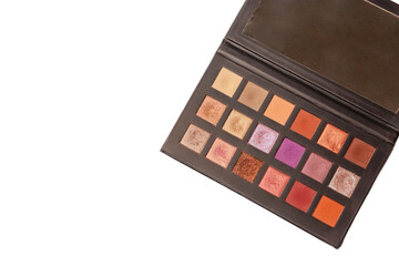 Vivid eyeshadow palette isolated on a white background