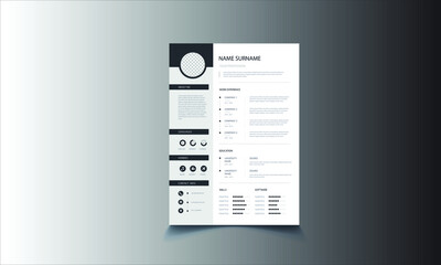 Vector resume template. Simple elegant style.