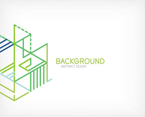 Abstract background. Color lines on white background. Linear abstract composition. Techno or business concept for wallpaper, banner, background, landing page