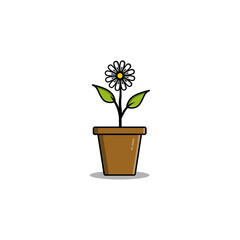 Illustration of pots and flowers