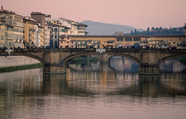 Fototapeta na wymiar Winter evening in Florence