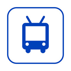 Trolleybus icon isolated on white background. Vector illustration.