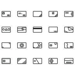 Credit card vector set on white background.