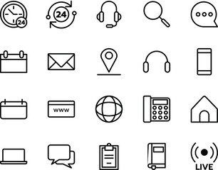 Contact us vector on white background.