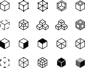 Cube vector on white background.