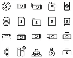 Money vector on white background.