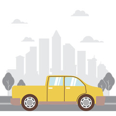 Illustration of Car design with city background