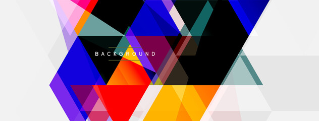 Mosaic triangles geometric background. Techno or business concept, pattern for wallpaper, banner, background, landing page