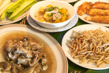 Akha tribe cuisine set.