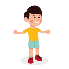 Kid open hand with big smile