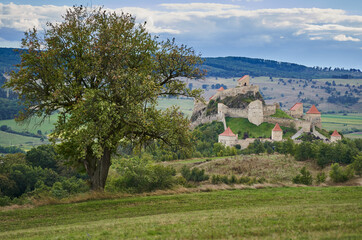 Fototapeta na wymiar Medieval fortress on a hill