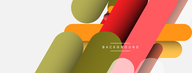Overlapping round shapes and lines background. Vector illustration for wallpaper banner background or landing page