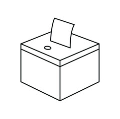 ballot box line icon vector