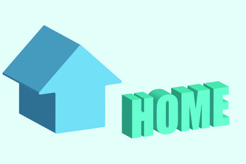 Home lettering models with iconic property. Suitable for use as an icon or advertisement for the sale of houses, properties, or website creation resources