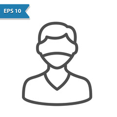Man With Face Mask Icon
