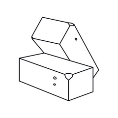 Line icon brick tiles stacked vector