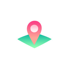 map marker, location marker icon in gradient color style