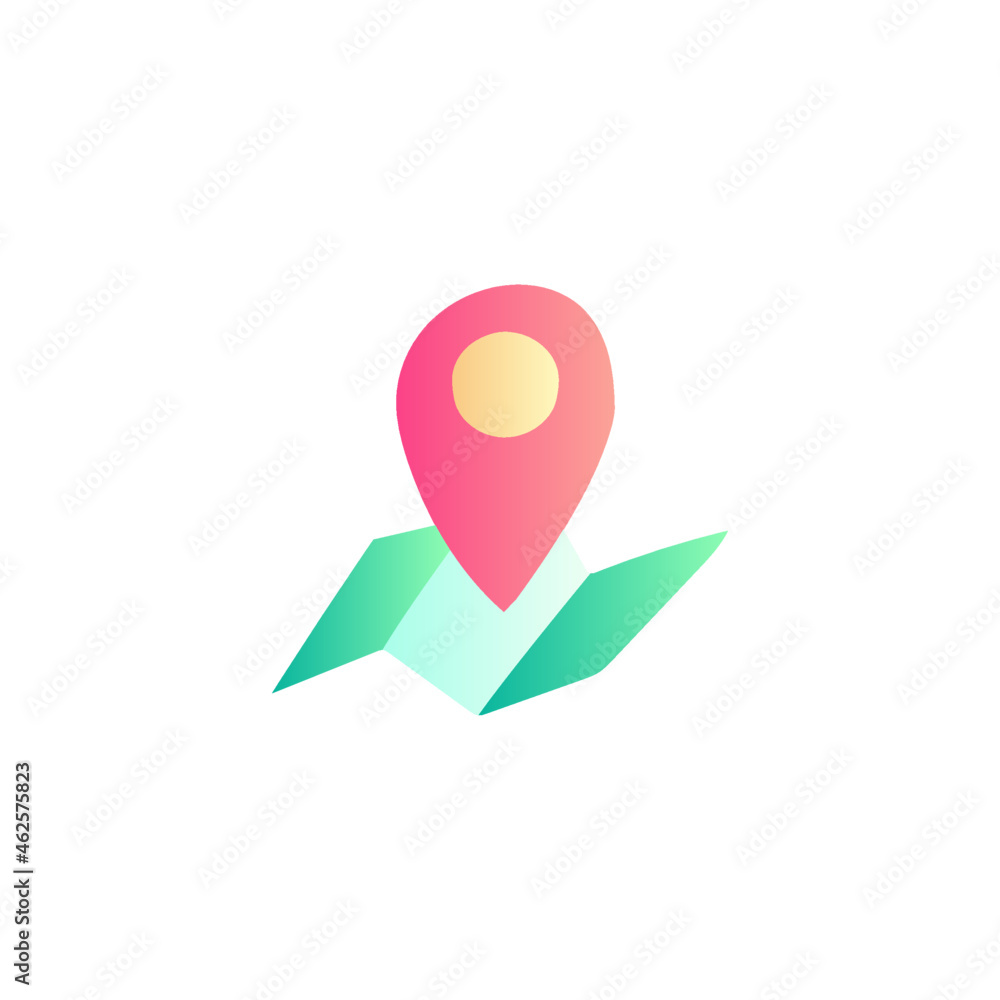 Poster map marker, location marker icon in gradient color style