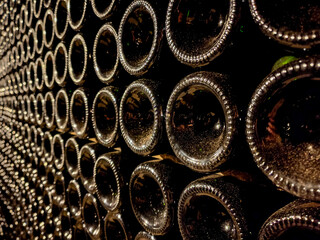 Champagnerflaschen im Keller