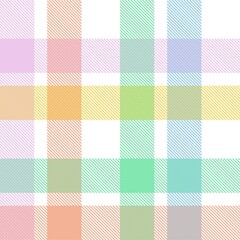 Rainbow Pastel Plaid textured Seamless Pattern