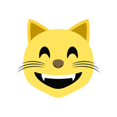 Cat emoji vector illustration Grinning Cat with Smiling Eyes