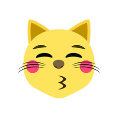 Kiss face cat vector emoji