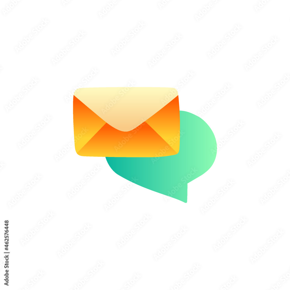 Poster chat bubble mail icon in gradient color style