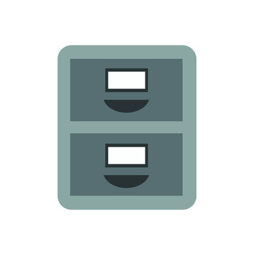 Metal File Filing Cabinet Vector Emoji Illustration