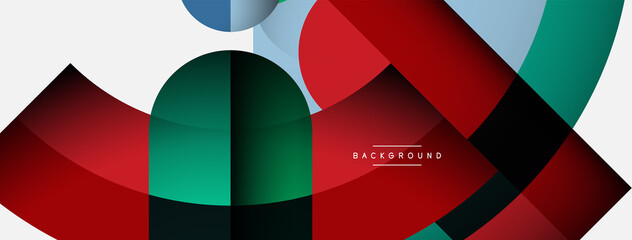Obraz premium Geometric abstract background. Round shapes, circles, lines composition for wallpaper banner background or landing page