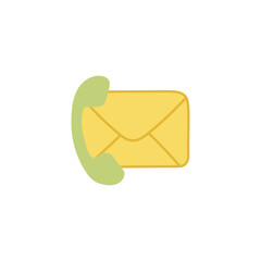 contact us icon in color icon, isolated on white background 