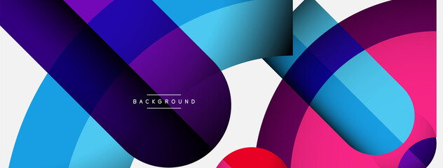 Trendy shapes, color minimal design composition, lines and shadows for wallpaper banner background or landing page