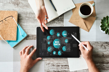 Big data. Tools for manipulation and analysis large amount of information. Internet and technology concept.