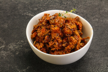 Canned anchovy in tomato sauce