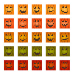 halloween cartoon pumpkin face social media post template