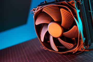Computer fan. Processor cooling system