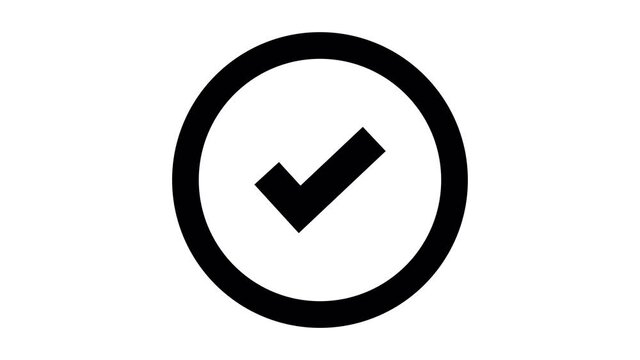 check mark animation icon. suitable for approved project etc. transparent background