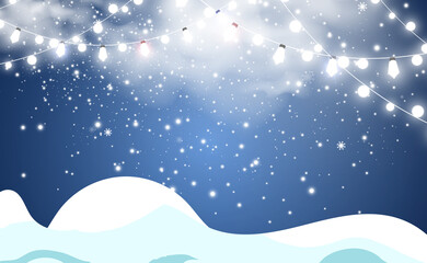 Vector illustration of a light garland on a transparent background.