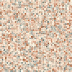 Seamless square tile faux wall mosaic pattern for surface design and print. High quality illustration. Detailed ornate grid repeat swatch.