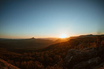Sunset of Pigeon House Mountain from Florence Head Lookout