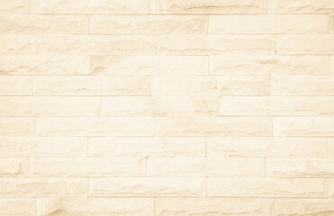 Cream and white brick wall texture background. Brickwork and stonework flooring interior rock old pattern 