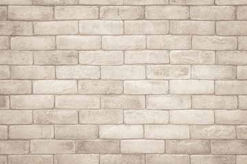 Cream and white brick wall texture background. Brickwork and stonework flooring interior rock old pattern 